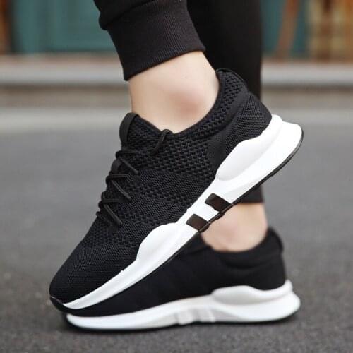 Fly Woven Mens Sports Running Shoes Fashion Breathable Pure Cotton Shoelaces Increased Heel Sneakers Mesh Casual Sports Shoes