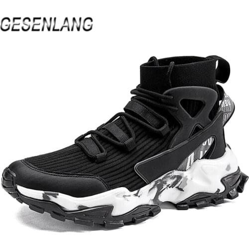Mens High Top Running Shoes Outdoor Jogging Walking Sports Comfortable Breathable Nonslip Height Increasing Chunky Sneakers NEW