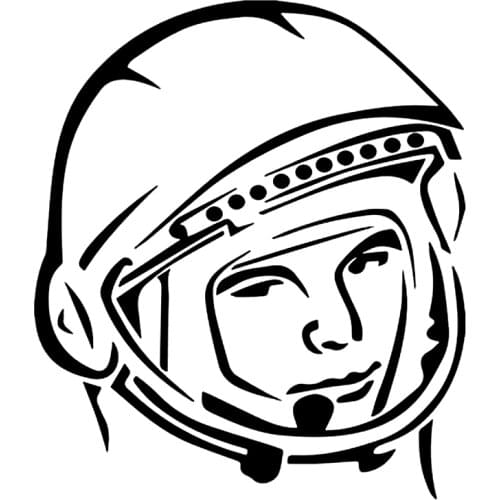 Car Stickers YURIY GAGARIN High Quality PVC Car Decoration Accessories Stickers Creative Waterproof Black/white,17cm*15cm