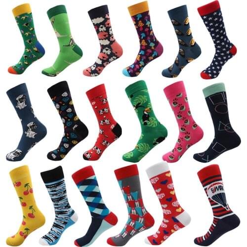 High Quality Combed Cotton Animal Pattern Long Tube Funny Happy Men Novelty Casual Crazy Socks