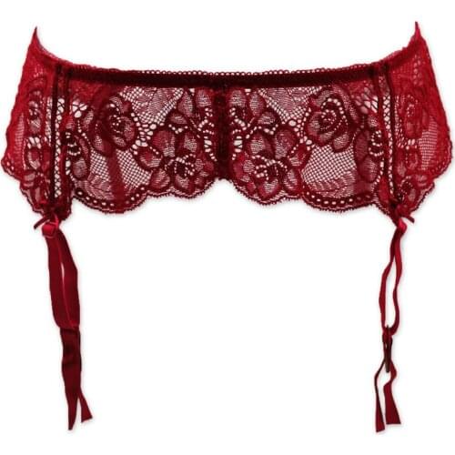 New Fashion Plus/Extra Size Suspender Garter Belt for Stocking Sexy women/female Red Metal Buckle Lace Embroidery lingerie S402