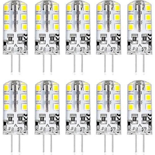 New 10pcs/Lot G4 Base 24 LED Bulb Lamp High Power SMD2835 DC 12V Bulb White/Warm White Light 360 Degrees Beam Angle Spotlight
