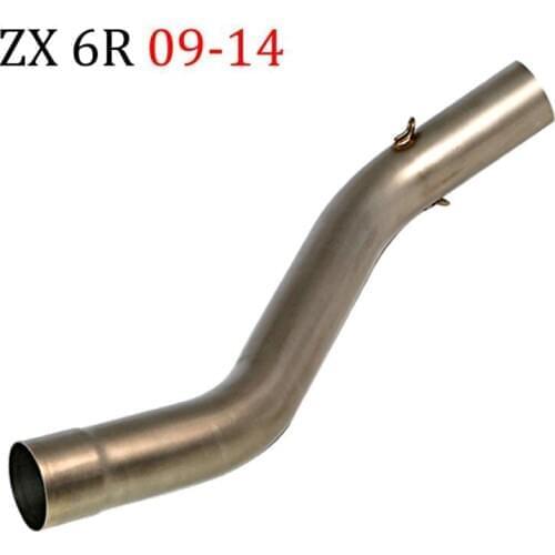 Motorcycle Exhaust Muffler Middle Pipe Connector Adapter Fit for Kawasaki ZX10R 2008~2010 and ZX6R 2009~2014 without Exhaust