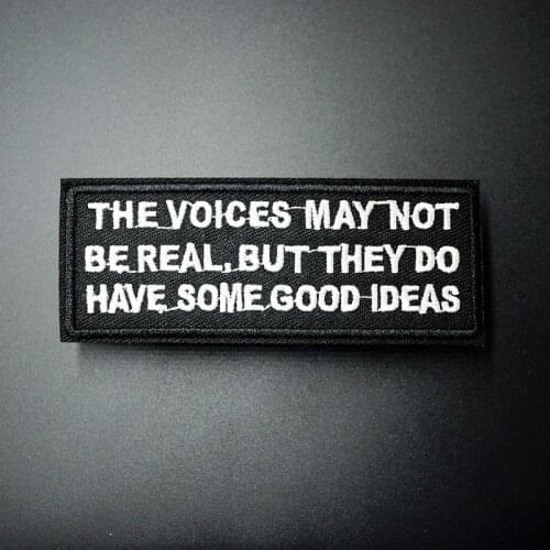 THE VOICES MAY NOT Size:3.8x9.7cm Cloth Badges Mend Decorate Patch Jeans Bag Clothes Apparel Sewing Decoration Applique Patches
