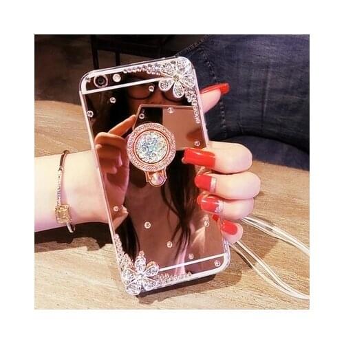 Luxury Rhinestone Diamond Stand Case For Samsung S6 S7 S8 S9 S10 PLUS S10 Lite Note5 8 9 Soft Mirror Phone Case Coque