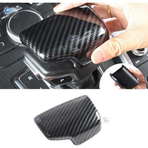 For Audi A4 B9 A5 2017 2018 Q7 2016 2017 2018 Interior Carbon Fiber Style Interior Gear Shift Knob Head Cover Trim
