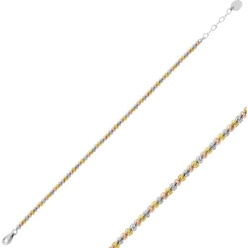 Silver 925 Sterling 3 Color Dorica Ball Bracelet