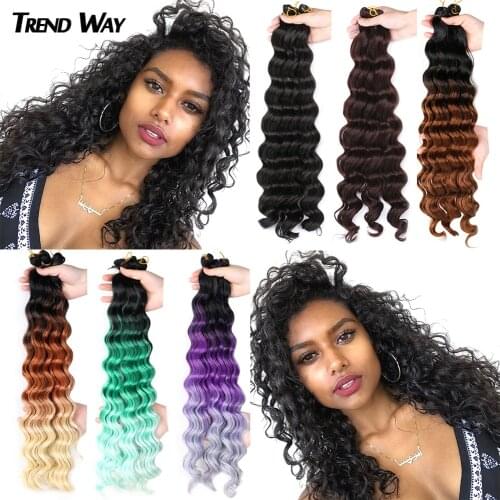 Synthetic Deep Wave Twist Hair Bulk Crochet Hair Extensions For Black Women Ombre Braiding Hair High Temperature Wire Trend Way