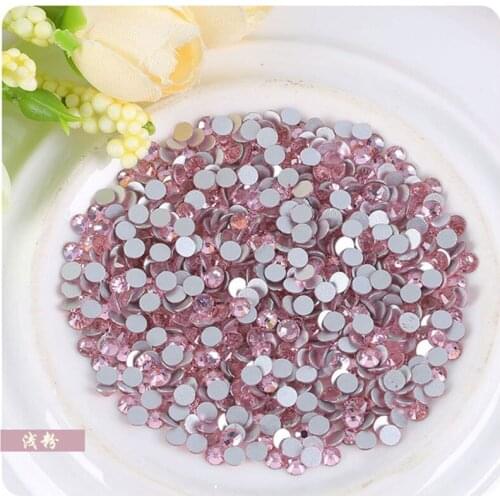 MIX SIZE SS3-SS34 Pink Color Rhinestone for Nail Art Flat Back Non Hotfix Glue on Nail Art Rhinestones DIY Jewelry Accessories
