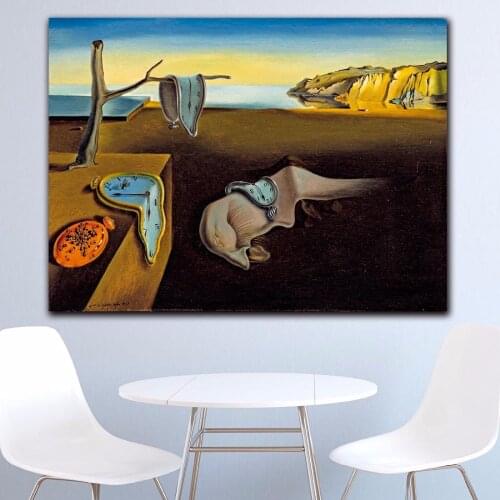 Salvador Dali The Persistence of Memory Clocks Surreal Canvas Print Painting Poster Art Wall Pictures For Living Room Home Decor