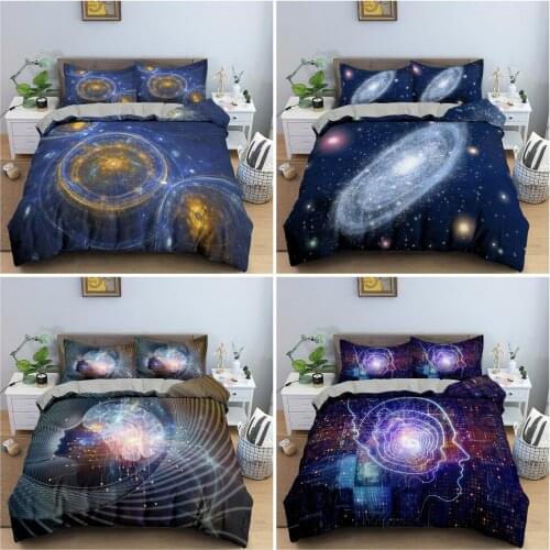 Science Fantasy Style Duvet Cover Bedding Set Artificial Intelligence Quilt Cover Modern Technologies Pattern Bedclothes 2/3PCS