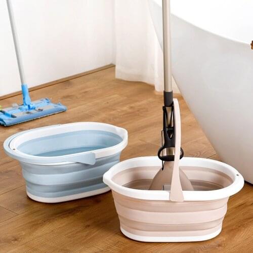1 Pcs Foldable Bucket Portable Mop Bucket With Handle Multifunctional Plastic Buckets For Cleaning Household Cleaning Tools