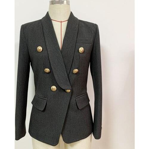 2021 Star Style Womens Suit Jacket Fashion Lion Head Metal Buckle Double Breasted Green Fruit Color Suit O160