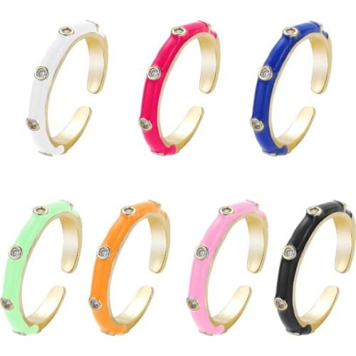 1 Piece New Trendy Personality Copper Inlaid Zircon Ring For Women Temperament Fashion Ins Tide Cold Wind Knuckle Ring