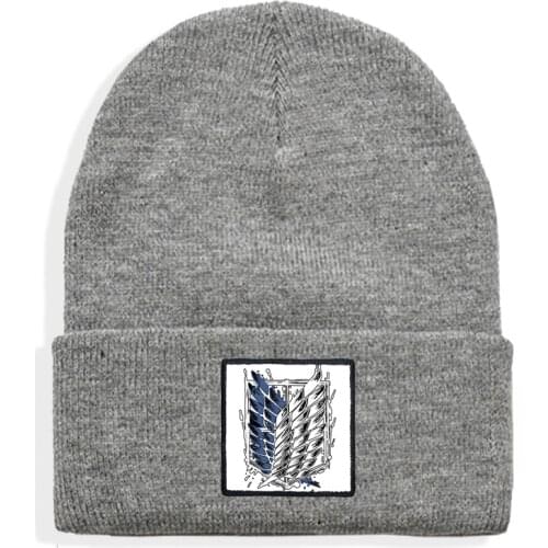 Winter Hats for men women Beanies Knitted Fluorescent Hat Girls boys attack on titan Autumn Beanie Caps Warmer Bonnet Casual Cap