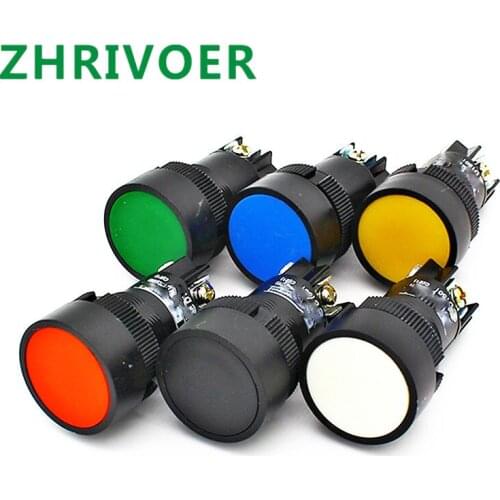 1Pcs 22mm Momentary Push Button Switch Red Green Blue Yellow Black White NO XB2-EA142 XB2-EA131