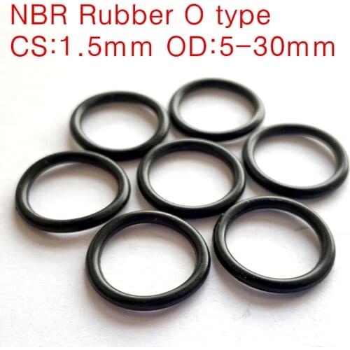 100 Pcs/lot CS1.5mm OD5-30mm NBR Rubber O type Automobile Sealing Ring O-Ring Oil Sealing Gasket