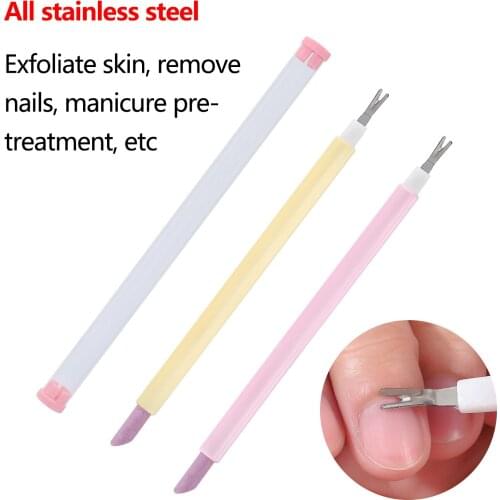 1pcs 2 in 1 Double-End Quartz Nail Cuticle Remover Dead Skin Pusher Trimmer Manicure Grinding Rods Nail Art Files Accessories