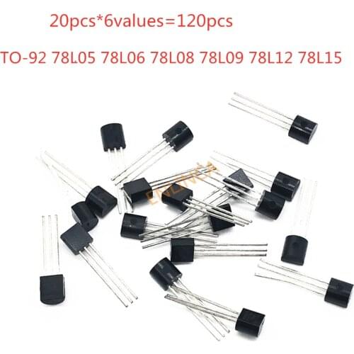 20pcs*6values=120pcs TO-92 78L05 78L06 78L08 78L09 78L12 78L15 Transistor package Assorted Kit free shipping