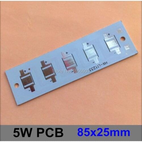 20 Pcs/lot LED Aluminum Plate 5W 85*25mm Rectangle heat sink LED High Power PCB Plate Circuit Base for 5W LED Panel Lamp