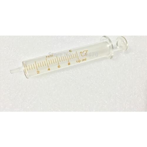 4pcs/Lot 10ml Glass Syringe Injector Lab Glassware Sampler