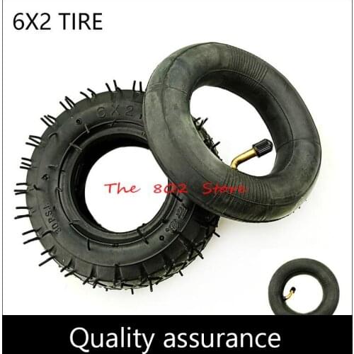 6X2 6 inch 1Set Pneumatic outer Tire and Inner Tube Fit for Electric Scooter Wheelchair Truck F0 Trolley Cart Air Wheel Bike