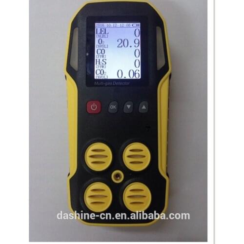 5 in 1 gas detecting analyzer for CO, H2S, CH4, CO2, O2 with data logger function, gases monitor Coal and Mine