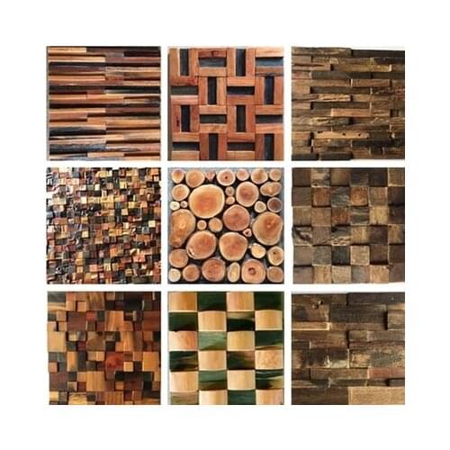 Anti-corrosive wood mosaic shop villa living room room bar counter restaurant back wall puzzle boat wooden mosaic decor YY-159