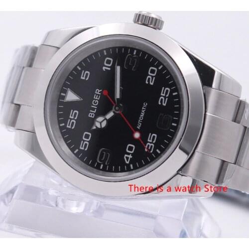 Bliger 40mm Automatic Mechanical Men Watch Luxury Brand Luminous Waterproof Sapphire Glass Stainless Steel Case Mens Watch