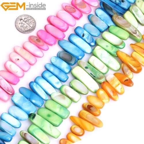 Shell Beads 8x16-23mm Smooth Stick Shell Beads Color Selectable Shell Stick Beads Fashion Jewelry Strand 15" Free Shipping