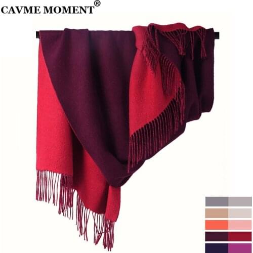CAVME Double Color Woolen Long Scarf Winter Fashion Wool Scarves for Ladies Couples Patchwork Gift for CUSTOM LETTERS 70*20cm
