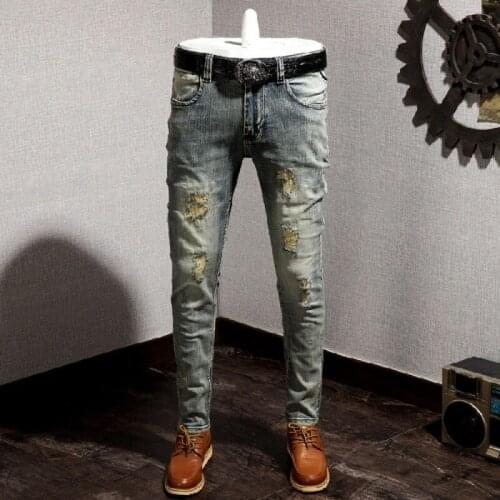 New Young Men Skinny Smart Jeans Size 38 Scratching Denim Spring Autumn 2020 Streetwear Jeans Men