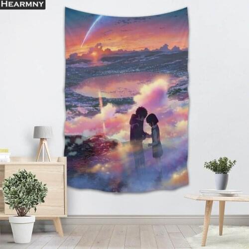 Background Fabric Valance Tapestry Wall Hanging Custom Kimi No Na Bedroom Living Room Blanket Yoga Beach Towel Tablecloth