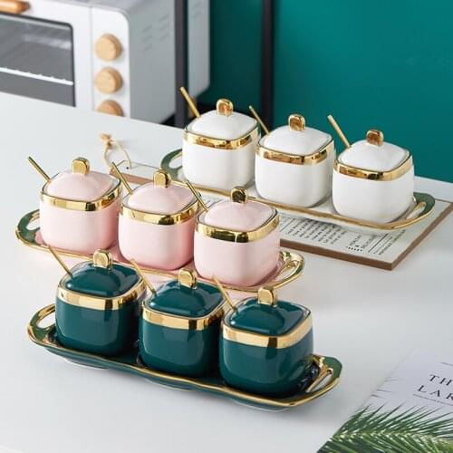 Home Kitchen Supplies Ceramic Soy Sauce Bottle Salt and Pepper Seasoning Bottle Olive Oil Vinegar Bottle Kitchen Cooking Tools