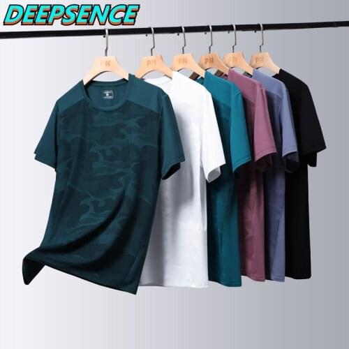 2021 Summer Ice Silk Quick Drying Short Sleeve T Shirt Men O Neck Casual Breathable Lightweight Sports Short T Shirt Tops Men