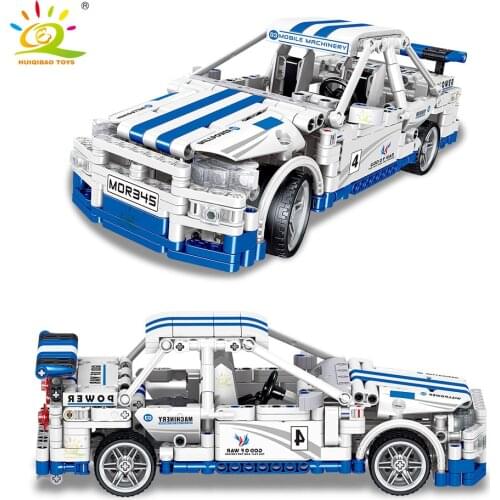 HUIQIBAO 653pcs Technical Speed Champions Car Building Blocks Pull Back Power Vehicle City Creator Truck Bricks Children Toys