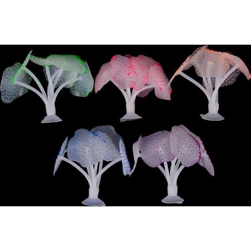 Simulation Fluorescent UnderWater Landscape Decor Coral Artificial Sucker Coral Plant Ornament Fish Tank Aquarium Accessories