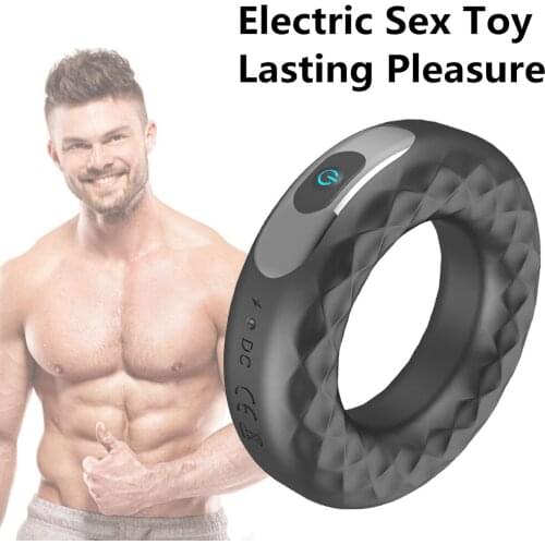 Penis Ring Vibrator Silicone 10 Speed Vibrating Penis Massager For Men Delay Ejaculation Erotic Sex Toys Long Lasting Pleasure