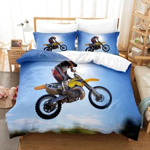 3D Bed Motorcycle Racing Car Bedding Set twin queen king kids Teens Duvet Cover Pillowcasse luxury full size bed sets comforter