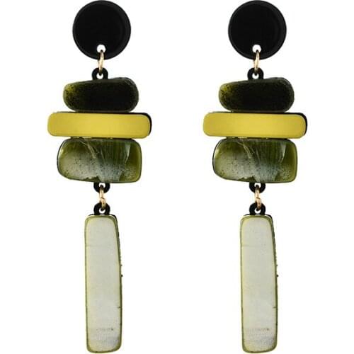 Korean Exaggerated Medium Long Earrings For Women Girls Gold Color Temperament Tassel Dress Drop Earring