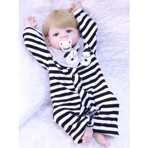 Full silicone reborn dolls NPK 22" bebe doll bonecas real born girl princess dolls for child xmas gift play house toys