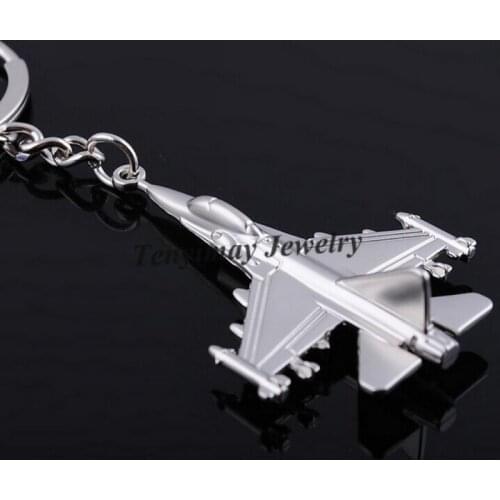 Metal F16 Fighter Plane Keychain Cool Battleplane Keyring For Military Fan 20pcs/Lot