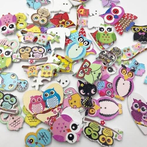 50 pcs Mixed Decorative Buttons Lovely Conveyance 2 Holes Mixed Sewing Wooden Buttons Flatblck Scrapbooking WB529