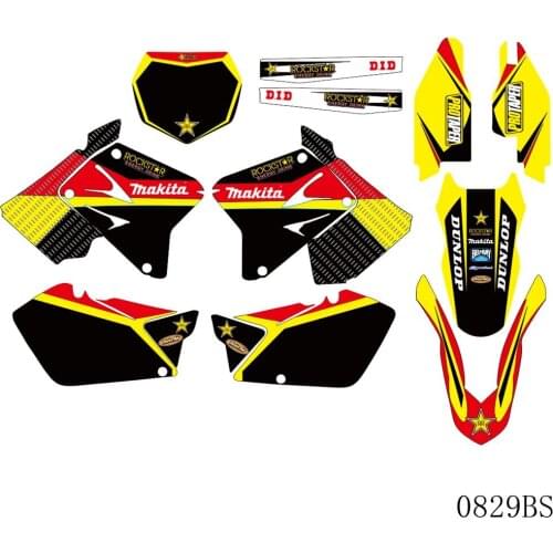 Full Graphics Decals Stickers Motorcycle Background Custom Number Name 3M Matte For SUZUKI RM125 RM250 RM 125 RM 250 2001-2012