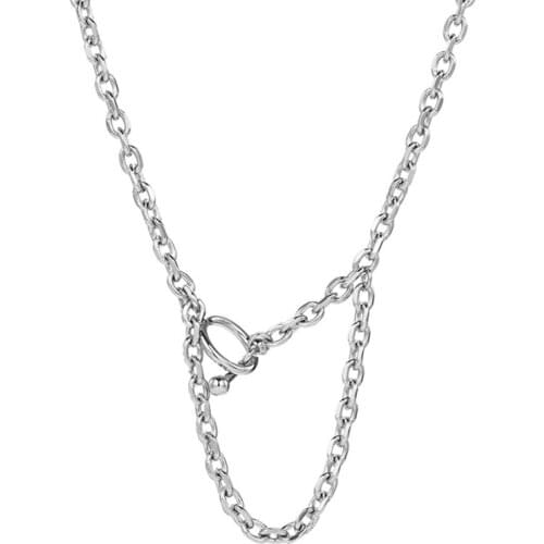 NANDESI Punk Hip Hop Cuban Link Chain Choker Silver Color Pendant Necklace Out Rapper Fashion Bling Jewelry Gift