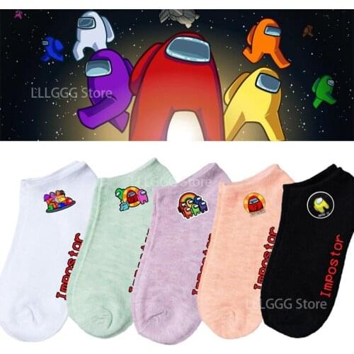 Among Us Cartoon Socks Ladies Cute Breathable Thin Boat Socks Shallow Mouth Short Socks Men Women Spring Summer Christmas Gifts