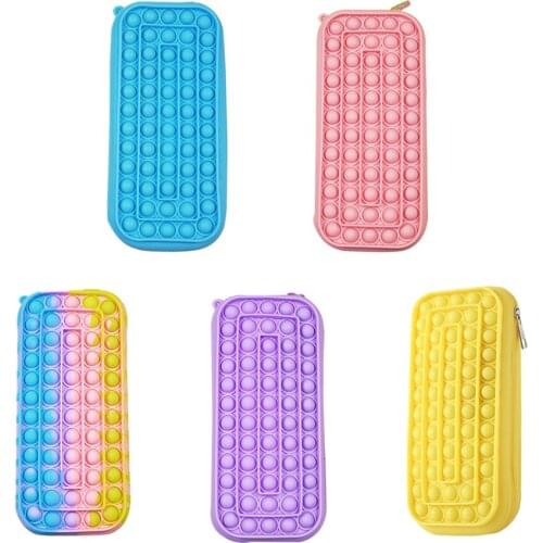 2021 New Style Decompression Press Bubble Pencil Case Kid Child Storage Stationery Box Bag Student Storage Stationery Box Bag