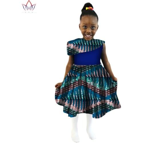 New Summer Africa Children Clothing Dashiki Cute Girls Dresses Bazin Riche Sweet African traditional clothing WYT99