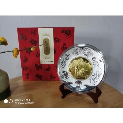 Special Offer # TOP collection best Business gift # 2020 CHINA Year of the rat 1 KG Large silvering Commemorative Medal