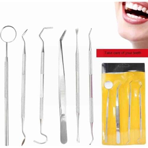 Steel Oral Cleaning Instruments Dentist Tools Probe Dental Mirror Tweezers Dental Care Dental Materials Kit R8A0